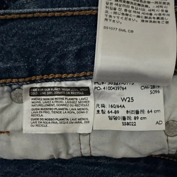 Levi's Dark Blue Distressed Jean Shorts - Picture 3 of 3